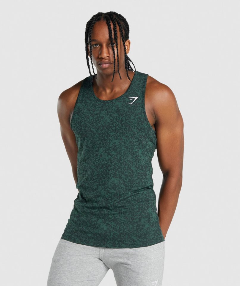 Men\'s Gymshark Critical 2.0 Tanks Dark Green | CA D0A831